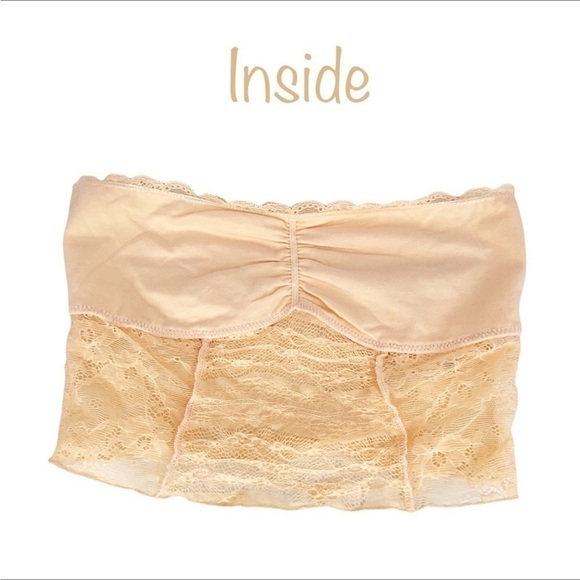 Free People Bandeau Bra Galloon Lace Intimately Size Small Peach Nectar New NWT - Picture 5 of 8